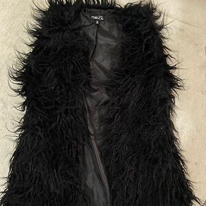 Rue21 Black Faux Fur Vest